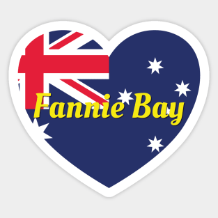 Fannie Bay NT Australia Australian Flag Heart Sticker